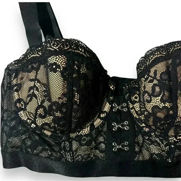 Adore Me NWT Temperence Contour 36D Black Lace XL Matching Cheeky Strappy Panty - Picture 2 of 16